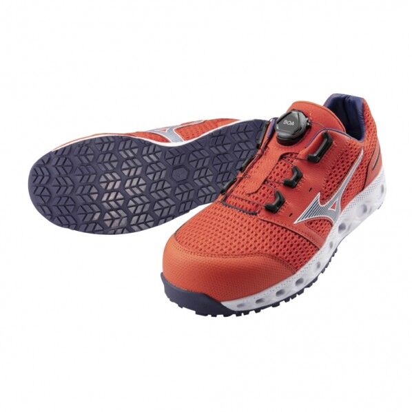 安全作業靴 オレンジ×ブルー