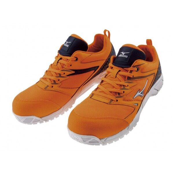 安全作業靴 オレンジ×シルバー×ネイビー