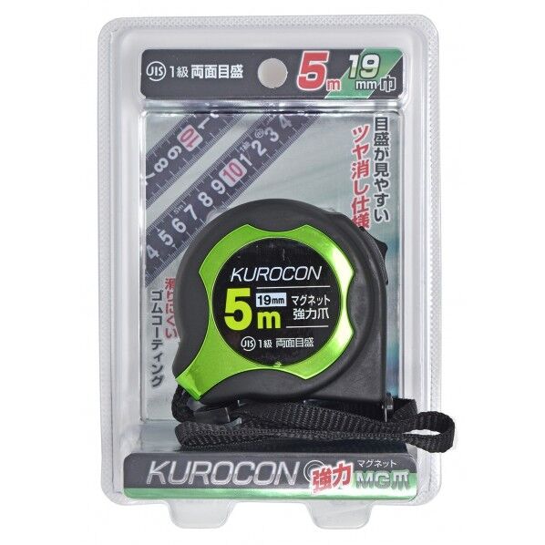 トップマイティ KUROCON 白目盛 両面厚手 JIS 19×5m 4000289 1個