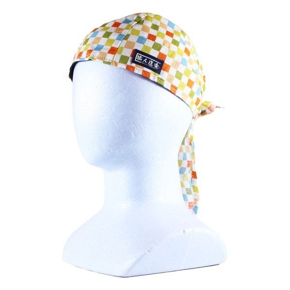 バンダナキャップ豆和柄 市松うぐいす