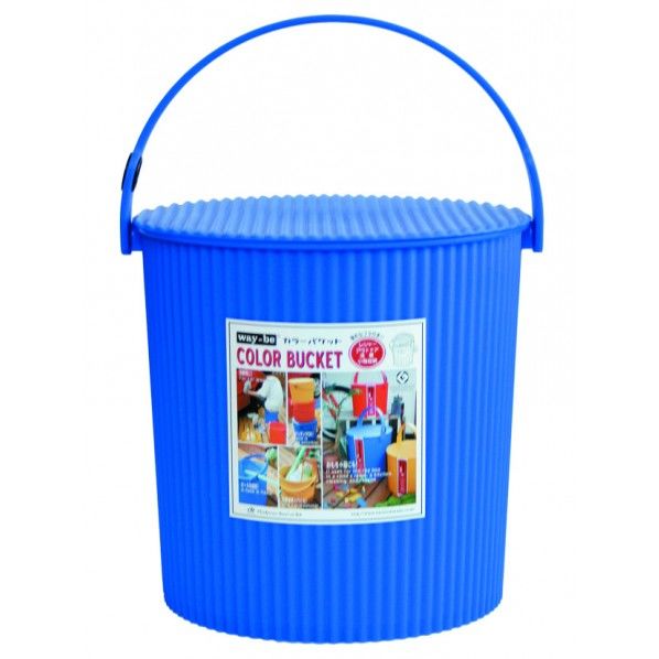 カラーバケット(フタ付きバケツ)8L ブルー 26.5Φ×26.1cm 102 1個