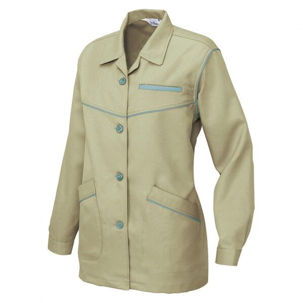 ベスト裏綿 レディース長袖スモック 005アースグリーン S 817 1点