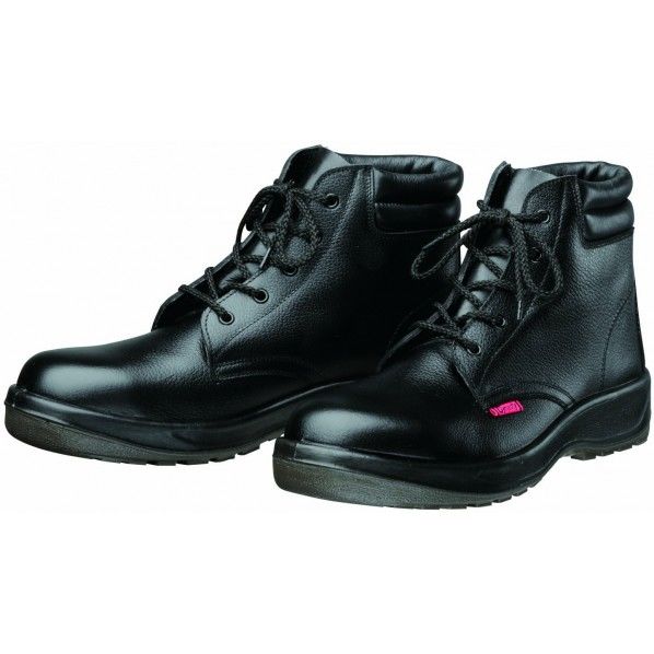 ダイナスティPU2 安全靴(ミドルカット)PU二層底 耐滑 衝撃吸収 ブラック 24.5cm D7003 1足