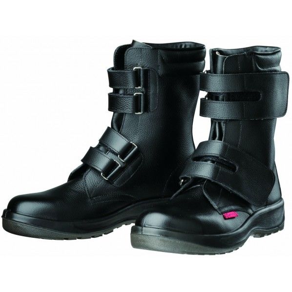 ダイナスティPU2 安全靴 ワークブーツ(マジック)PU二層底 耐滑 衝撃吸収 ブラック 25.5cm D7054 1足