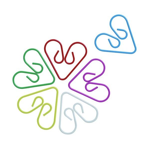 スマートスリム ハートゼムクリップ カラーMIX SSG-108 30本x5個