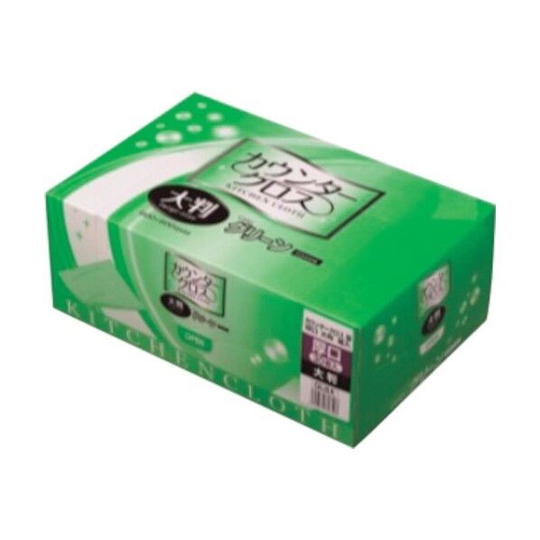 エフピコ商事 カウンタークロス緑 厚口大判 箱入 KJUC 30枚×9箱...