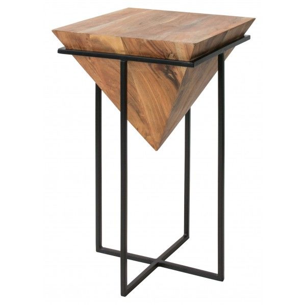 天然木のデザインサイドテーブル ST-L640 1個