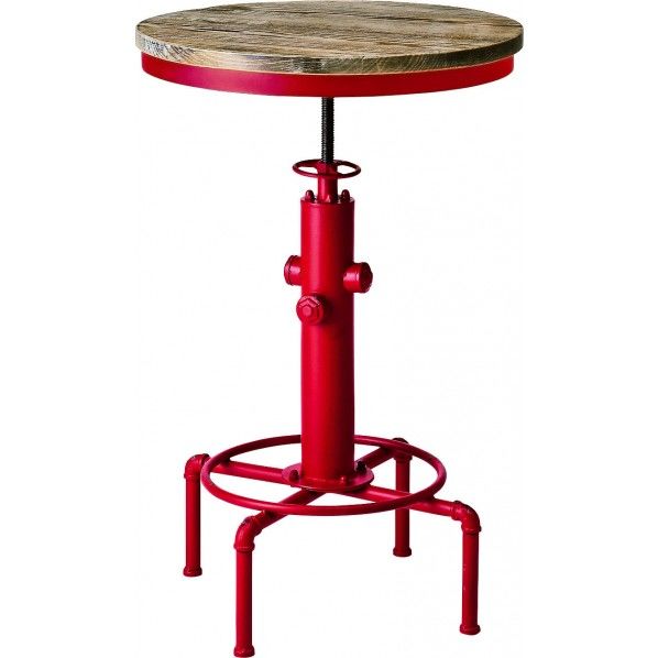 高さ昇降付き配水管フレームバーテーブル レッド KNT-A801 1個