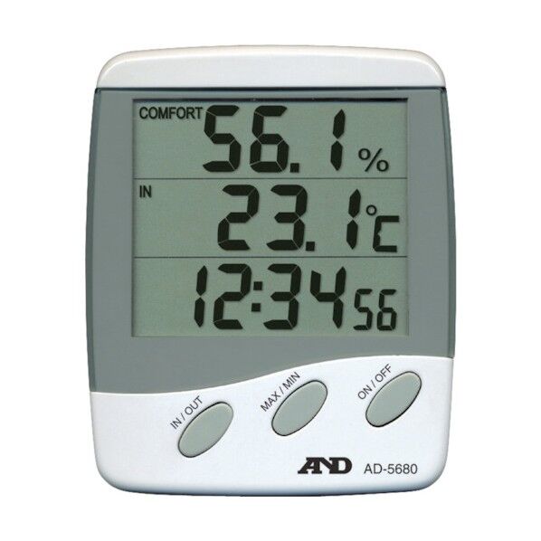 時計付き温湿度計外部センサー付き AD5680