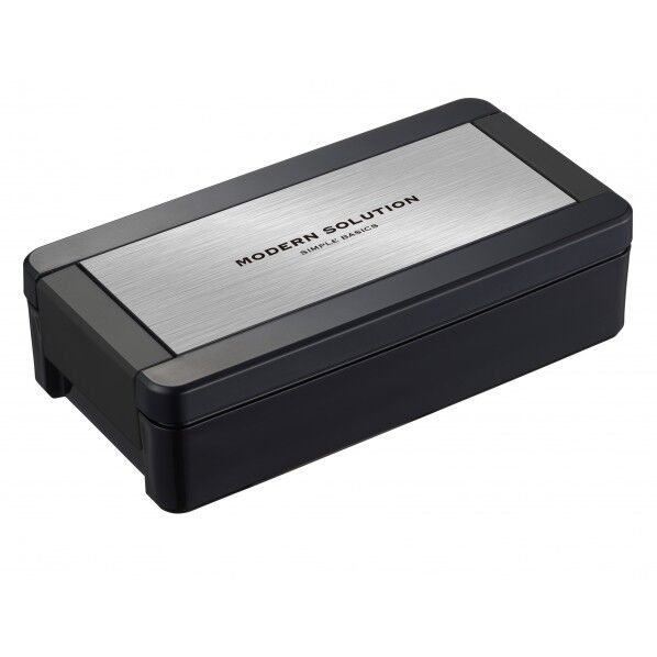 イージーケア メンズランチボックス 1段 21.4×11×5.7cm シルバー B-1481 1個