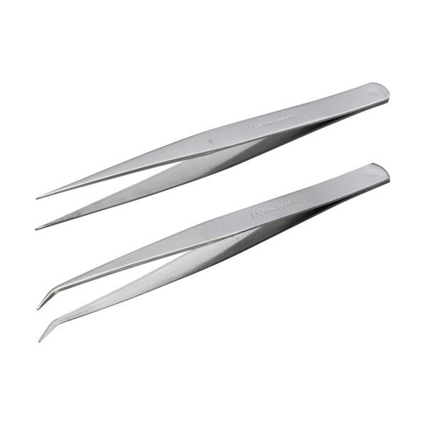 ピンセット 2本組 (直・先曲)