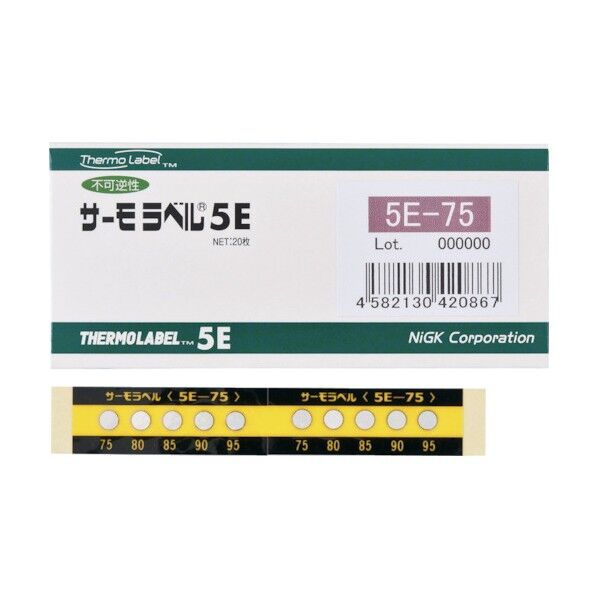サーモラベル5点表示屋外対応型不可逆性170度 110 x 49 x 8 mm 5.00E+170 20枚