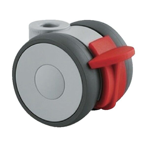 高性能旋回双輪キャスターLINEA(ウレタン車輪)φ75 自在式(ホイールロック付) 5925UAP075L51-10 1点