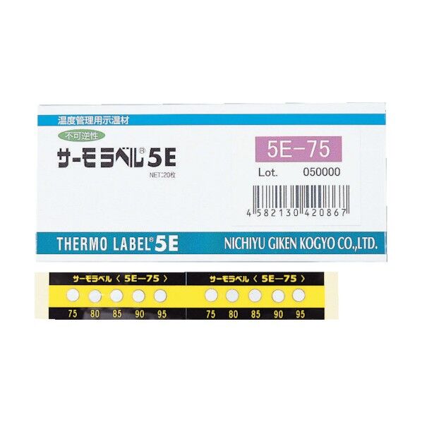 サーモラベル5点表示屋外対応型不可逆性50度