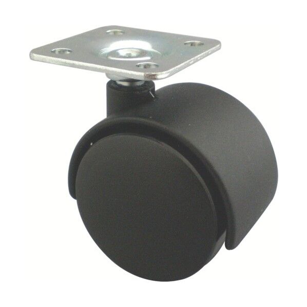 プレート式双輪キャスター(ナイロン車) 自在