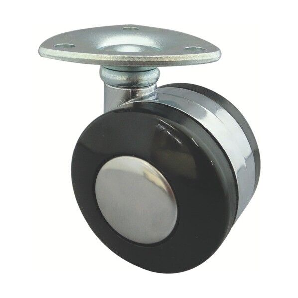 プレート式双輪キャスター(ナイロン車) 自在