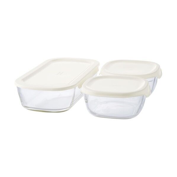 ハリオサイエンス スタッキング耐熱ガラスコンテナ M KSTL-M-3006-OW 3個×6セット...