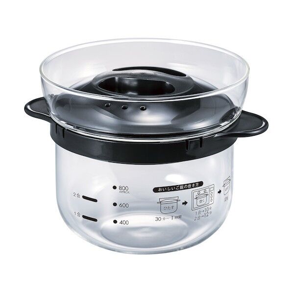 ガラスのレンジご飯釜1～2合 XRCN-2-B 1個x12個