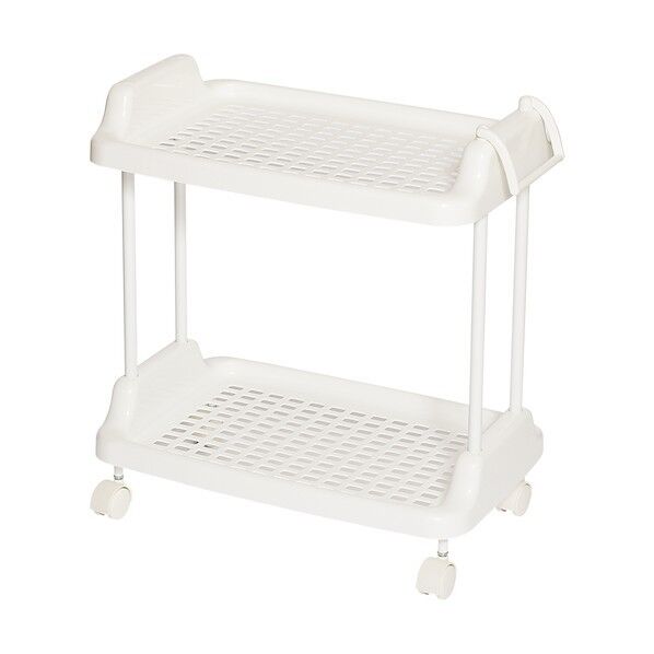 バスケット ワゴン(ロータイプ) 5120 2段 ホワイト 535×324×560(組み立て時) 512042 1個x10個