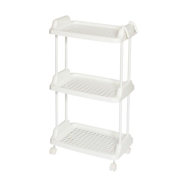 バスケット ワゴン 5124 3段 ホワイト 535×324×930(組み立て時) 512448 1個x6個