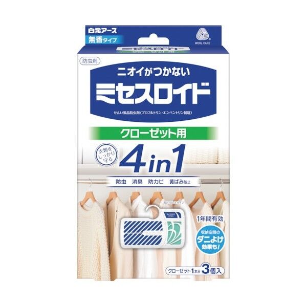 ミセスロイドクローゼット用 1年防虫 12544-0 3個x30個