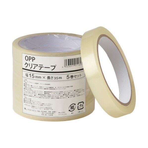 伊藤忠リーテイルリンク OPPクリアテープ 15mm×35m IRL-CT01 5巻×40組...