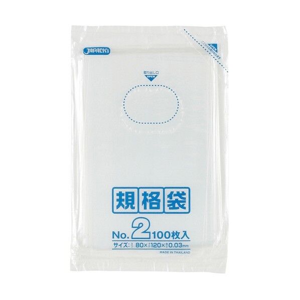 LD規格袋 No.2  透明 厚み0.03mm K-02 100枚x200冊