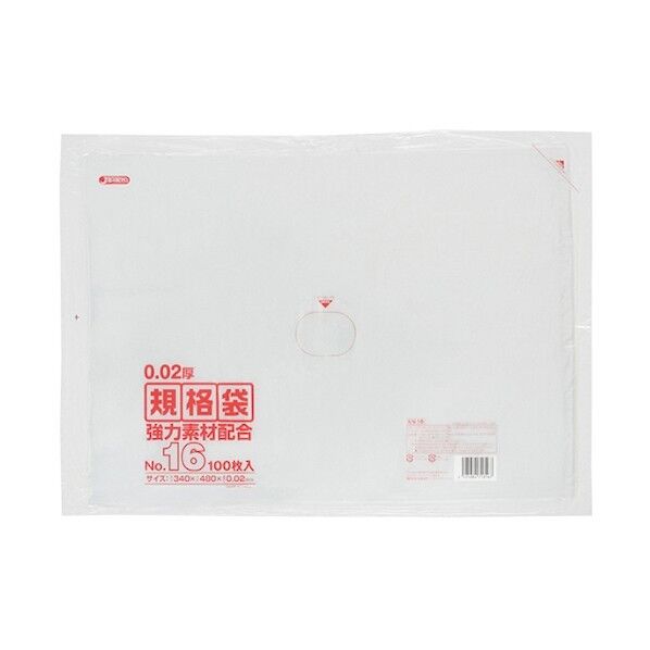 LD規格袋 No.16 透明 厚み0.02mm KN16 100枚x25冊