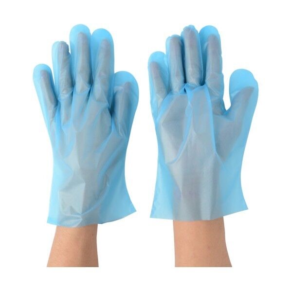 川西工業 ポリエチレン手袋外エンボス ブルー袋 Lサイズ 2015BL-L 100枚×60袋...