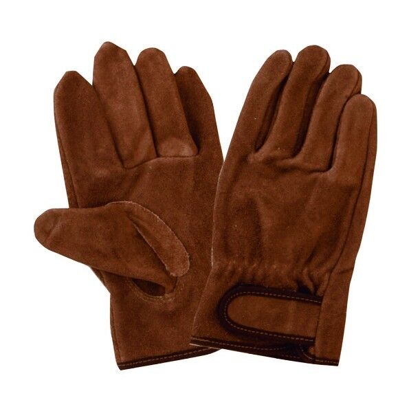 川西工業 ブラウンレザー牛床革オイル内綿マジックLサイズ 2268L 1点×10双...