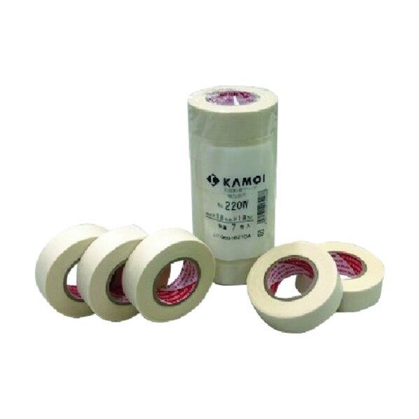 カモイ/カモ井 軽包装用マスキングテープ NO.220W18mm×18m NO.220WJAN-18 7巻×10パック...