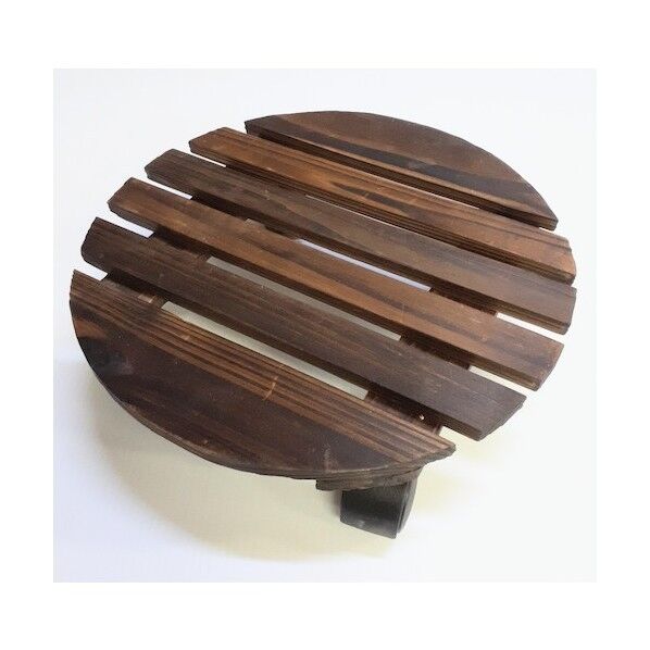 焼杉花台キャスター付 丸型 P233 1点x10個