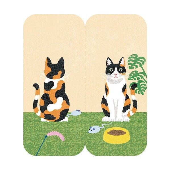 キングジム フタマタフセンイラスト002ネコ 3560002 1点×5冊...