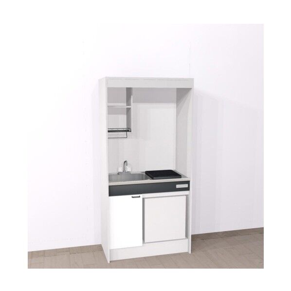 ミニキッチン「KM」(上下セットW900・IH・冷蔵庫・左シンク)