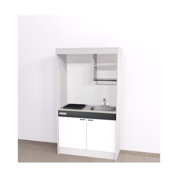 ハウステック ミニキッチン「KM」(上下セットW1050・IH・電気温水器・右シンク) ホワイト KM-1058UR/WWSS1AWR/SIH/RES12 1セット...