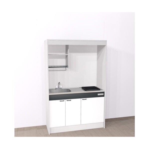 ハウステック ミニキッチン「KM」(上下セットW1200・IH・標準・左シンク) ホワイト KM-1208UL/SS1AWL/SIH 1セット...