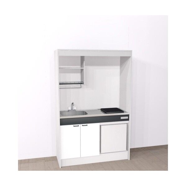 ハウステック ミニキッチン「KM」(上下セットW1200･IH･冷蔵庫、電温･左シンク) ホワイト KM-1208UL/WWDS1AWL/SIH/AR/RES12 1セット...