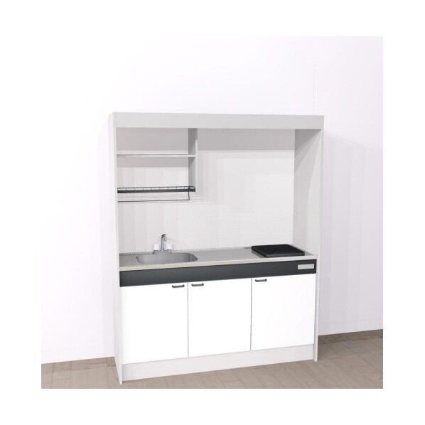 ハウステック ミニキッチン「KM」(上下セットW1500・IH・標準・左シンク) ホワイト KM-1508UL/SS1AWL/SIH 1セット...