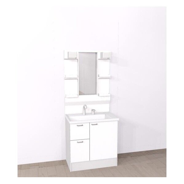 洗面化粧台「HV」(W750・片引扉・1面鏡(ヒーター無))