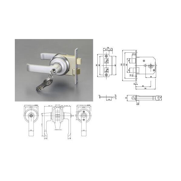 レバーハンドル玄関錠(取替え用) EA951KB-24