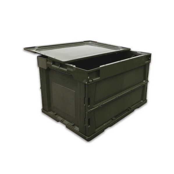 折畳式コンテナ(蓋付) OD色 51.9L EA506AA-14DS 1