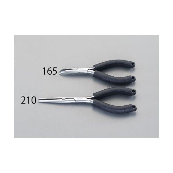 ロングノーズプライヤー(先曲/ステンレス製) 165mm EA537GM-165 1