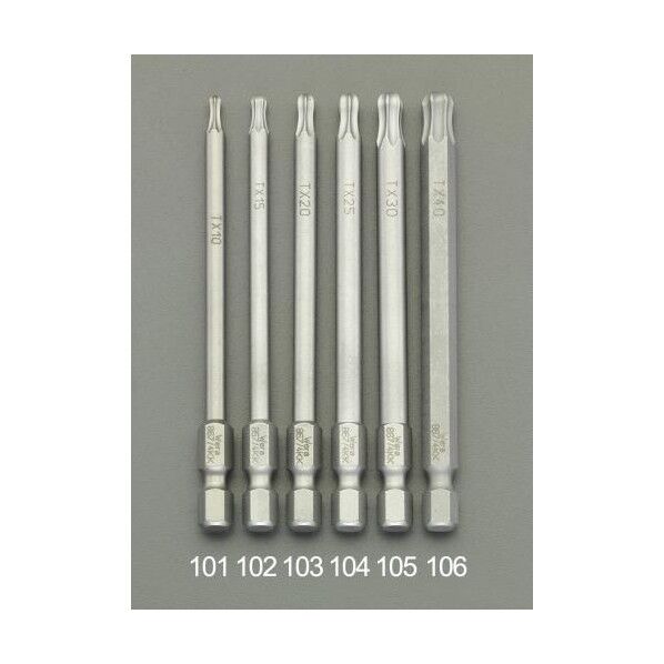 ［Ball-TORX］ドライバービット T10x89mm EA611GM-101 1