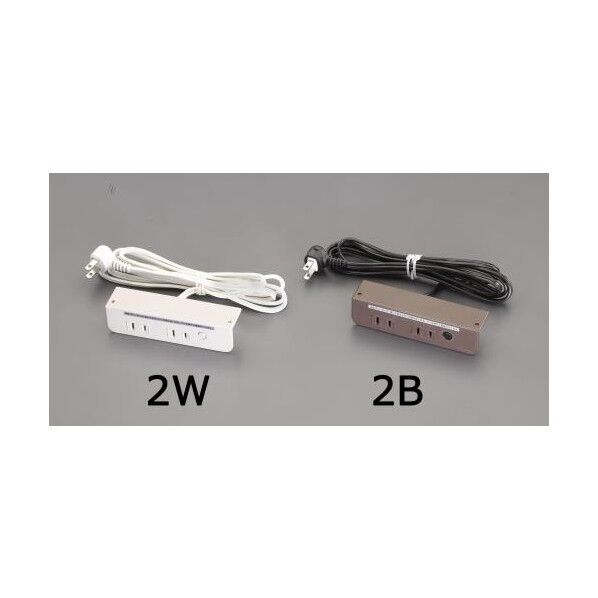 AC125V/15Ax1.8mねじ止コンセント(ブレーカー付) 茶 32×134×34mm EA815HK-2B 1