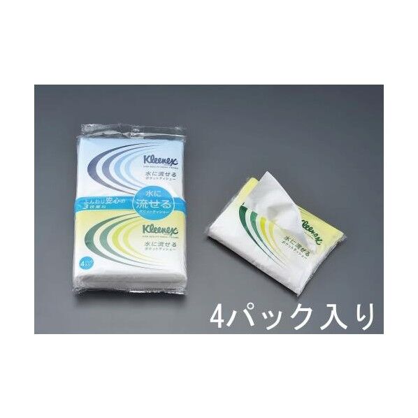 水に流せるポケットティッシュ(クリネックス) EA929A-9 4パック