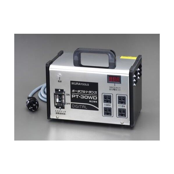 AC200V→AC100V・115V/3kvA降圧トランス 本体…310(W)×180(D)×245(H)mm EA815ZF-2 1