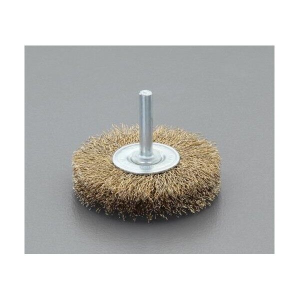 100mm/6mm軸軸付ブラシ(平型/スチール製)