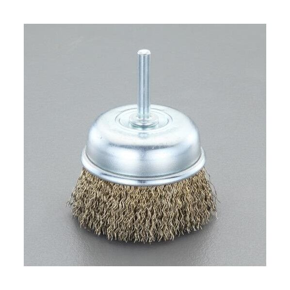 65mm/6mm軸軸付ブラシ(カップ型/スチール製)