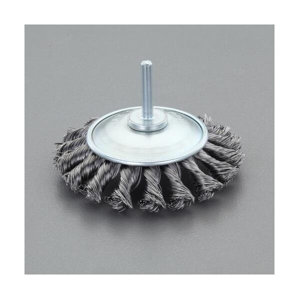 100mm/6mm軸軸付ブラシ(ベベル型/スチール製ツイスト) EA819BM-322 1