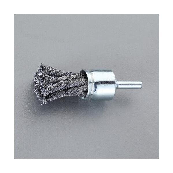 25mm/6mm軸軸付ブラシ(エンド型/スチール製ツイスト)